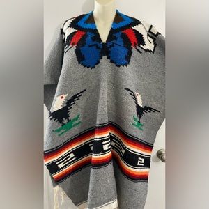 Blanket poncho. EUC eagle print.